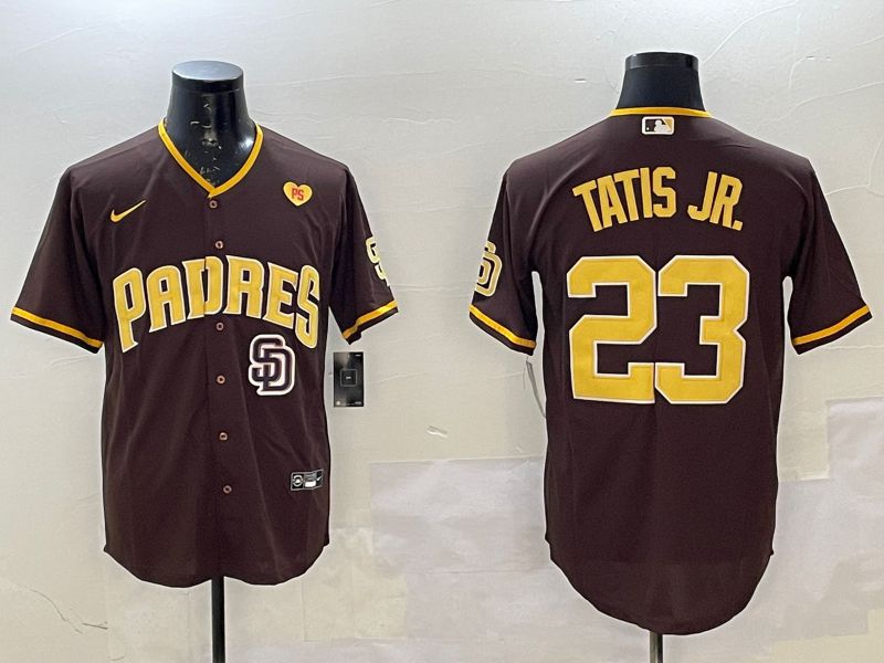 Men San Diego Padres #23 Tatis jr Brown Game 2025 Nike MLB Jersey style 12->san diego padres->MLB Jersey